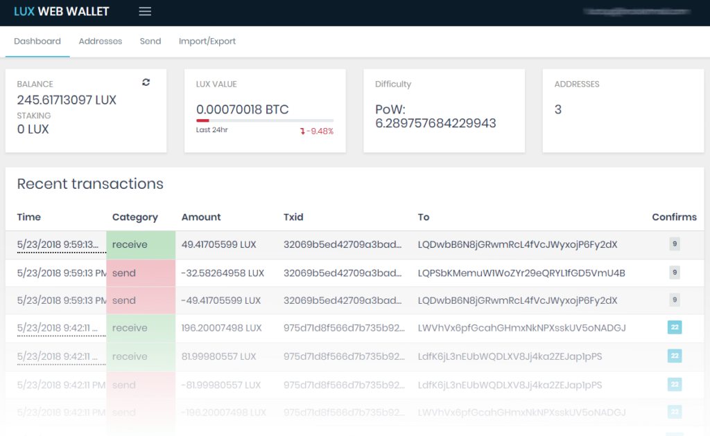 static rewards staking lux coin