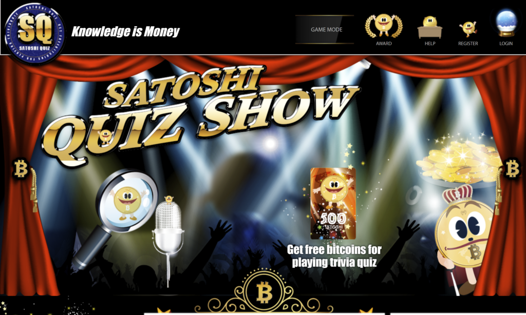 Satoshi Quiz homepage