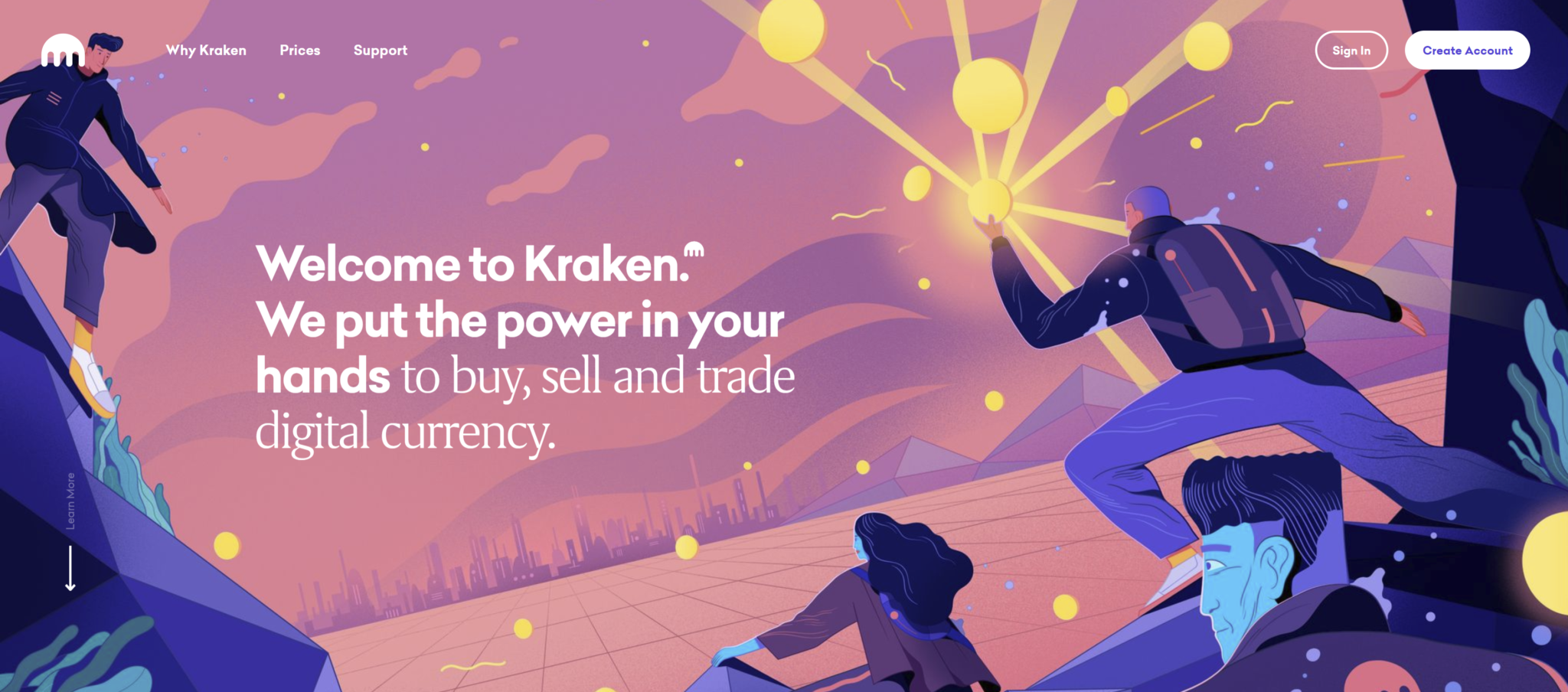 Kraken Exchange homepage