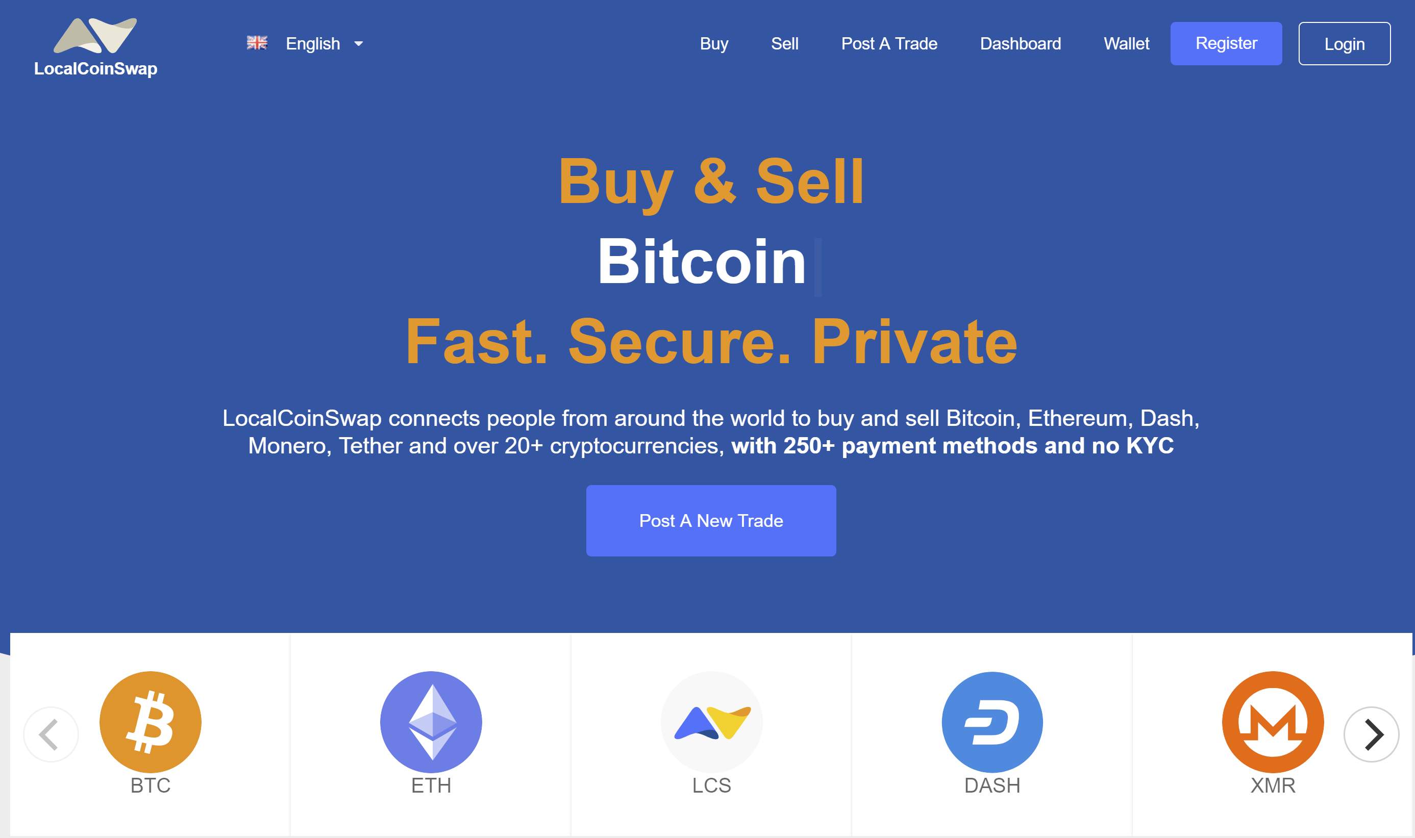 LocalCoinSwap homepage